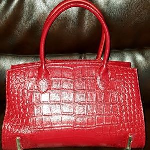 Red Vintage Genuine Leather Handbag